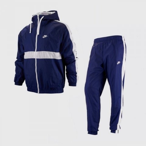 Nike woven hot sale tracksuit blue