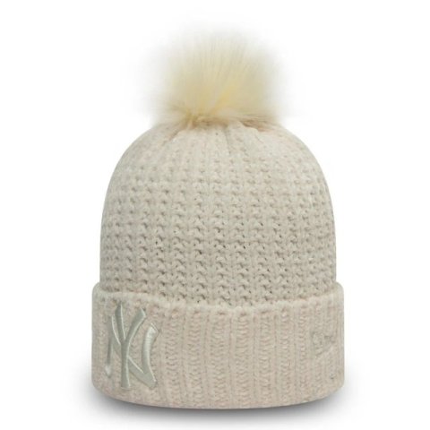 Шапка жіноча New Era New York Yankees Winter Womens Stone Bobble Beanie Hat 60081389